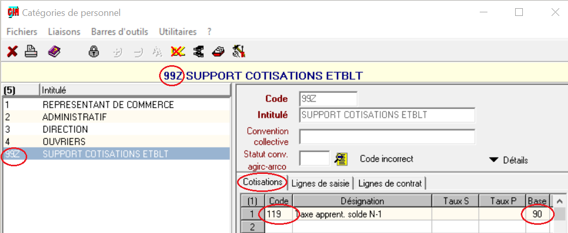 Cat 99Z pour cot 119