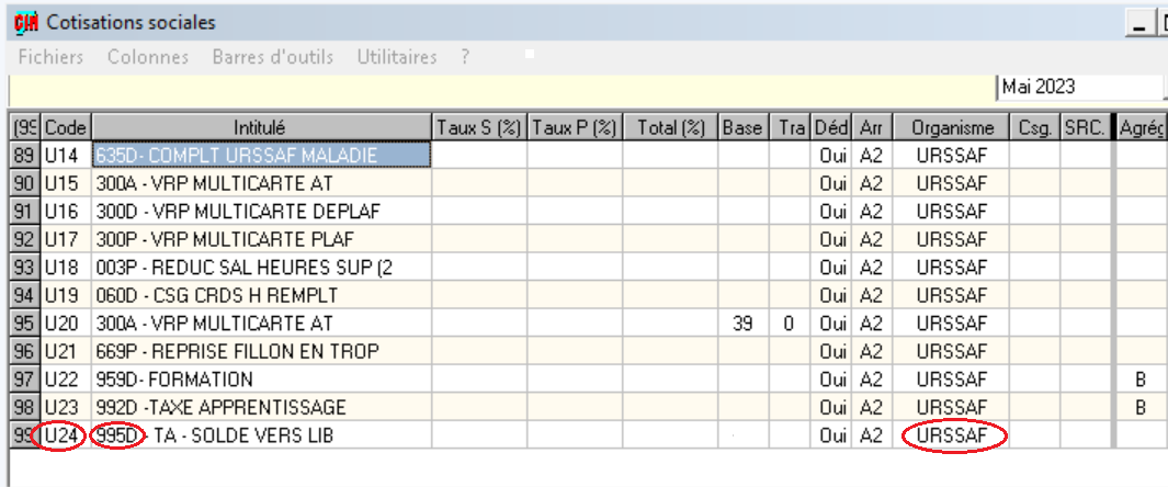 Cot U24 pour CTP 995