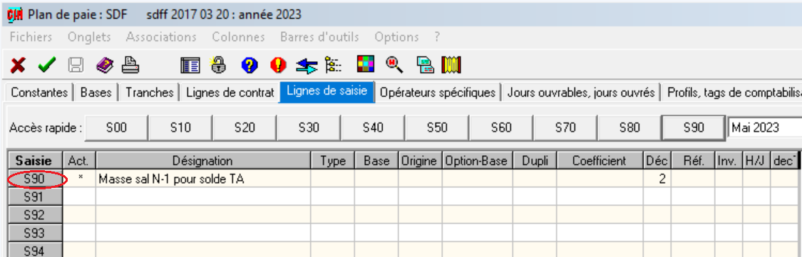 Saisie masse salariale N-1